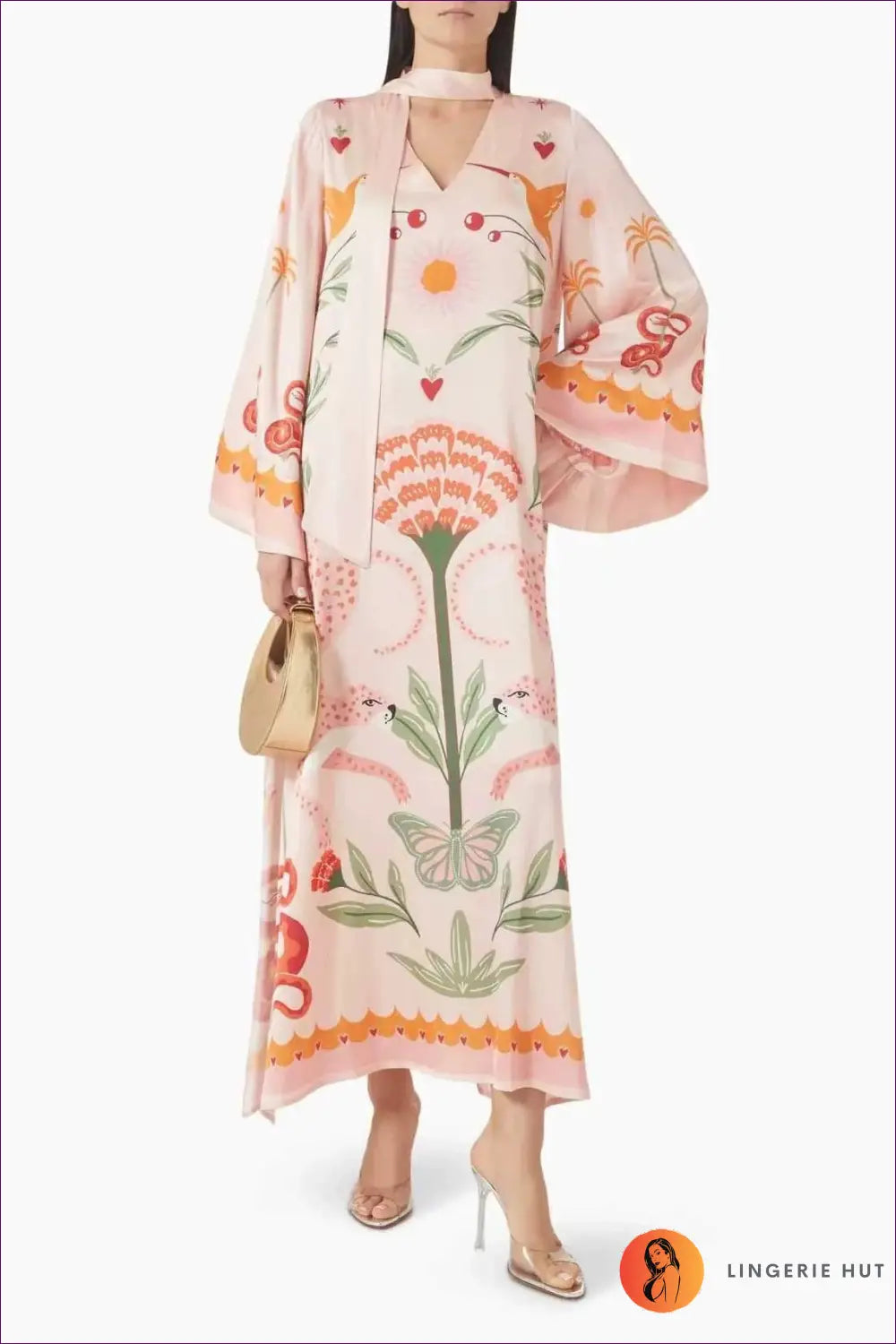 Slip Dress with Split Hem - Sunlit Ease - s / Pink - Satin - Casual • Cotton • Dresses • Everyday - Lingerie Hut