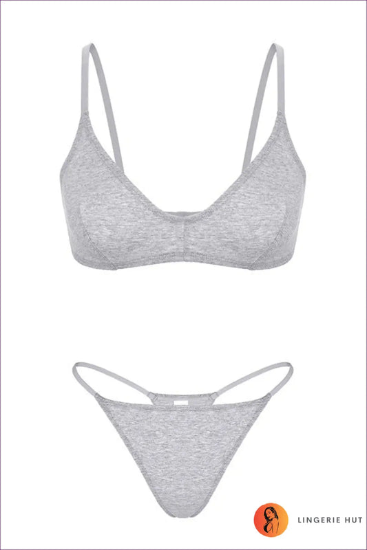 Soft Underwired Bra Set - Sporty All-day Comfort - l / Gray - Lingerie Hut - Activewear • All Season • Casual
