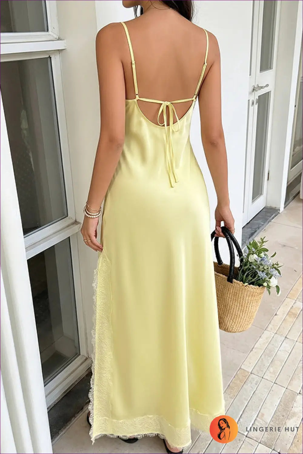 Split Dress with Hem - Effortless Grace - Backless • Casual • Cotton • Dresses - Lingerie Hut