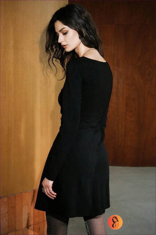 Square Neck Lace A-line Dress for Spring Days - Parisian Ease