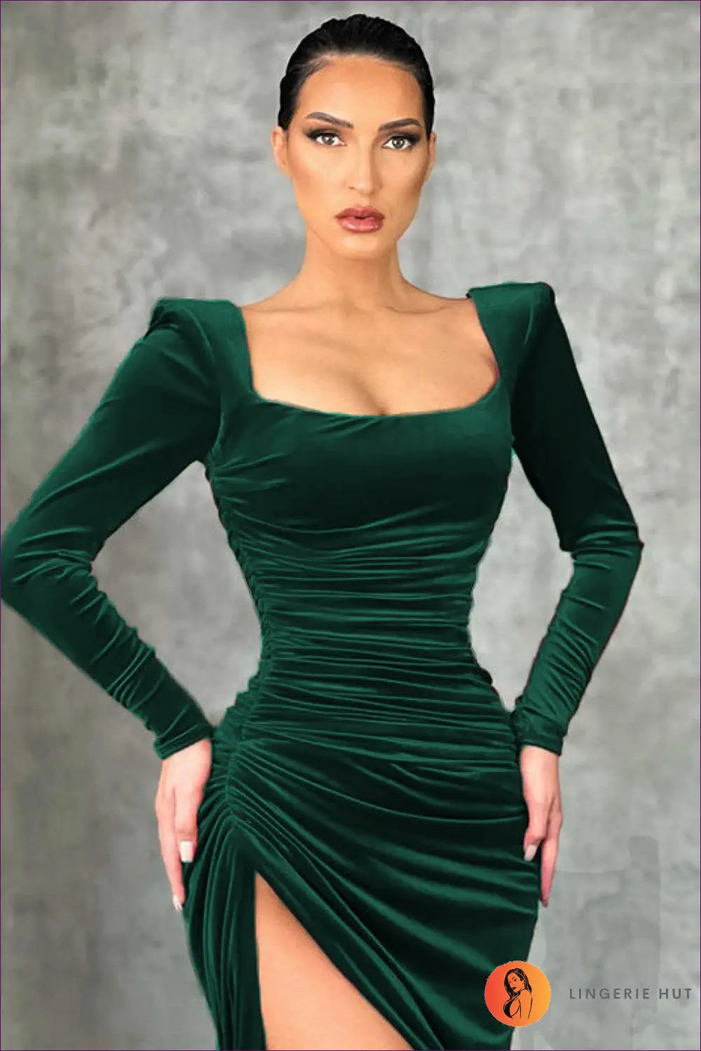 Square Neck Mini Tuxedo Dress - Understated Glamour - s / Green - Dresses - Lingerie Hut - Bodycon • Clubwear • Date