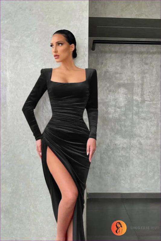 Square Neck Mini Tuxedo Dress - Understated Glamour - Dresses - Lingerie Hut - Bodycon • Clubwear • Date Night