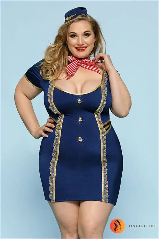 Stewardess Costume Mini Set - Vintage Jet-set Glamour - Outfit - Lingerie Hut - Clubwear • Evening Wear