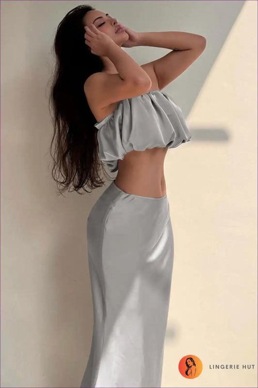 Strapless Crop Top & Maxi Skirt Set - Summer Sensation