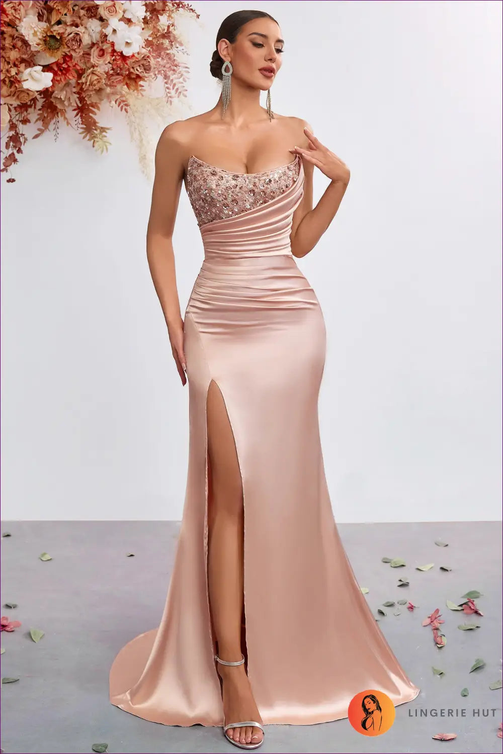 Strapless Sequin Maxi Dress - Understated Glamour - Xs / Gold - Dresses - Lingerie Hut - Autumn • Backless • Bodycon