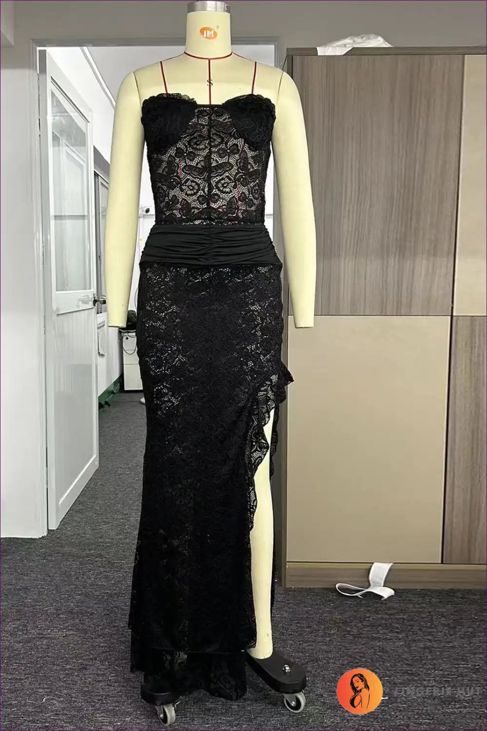 Strapless Two Piece with Lace Skirt - Modern Bridal Romance for All Season, Backless, Bridal, co Ord, Cutout