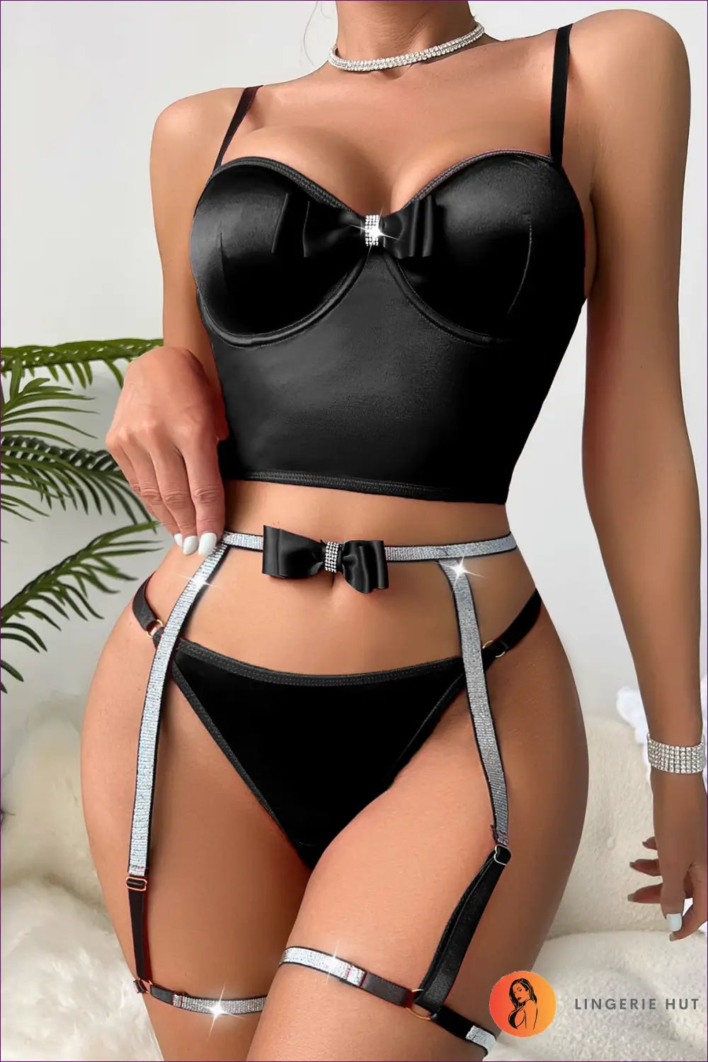 Strappy Bra Set with Cutout Details - Bold but Wearable - s / Black - Lingerie - Hut - All Season • Backless • Boudoir