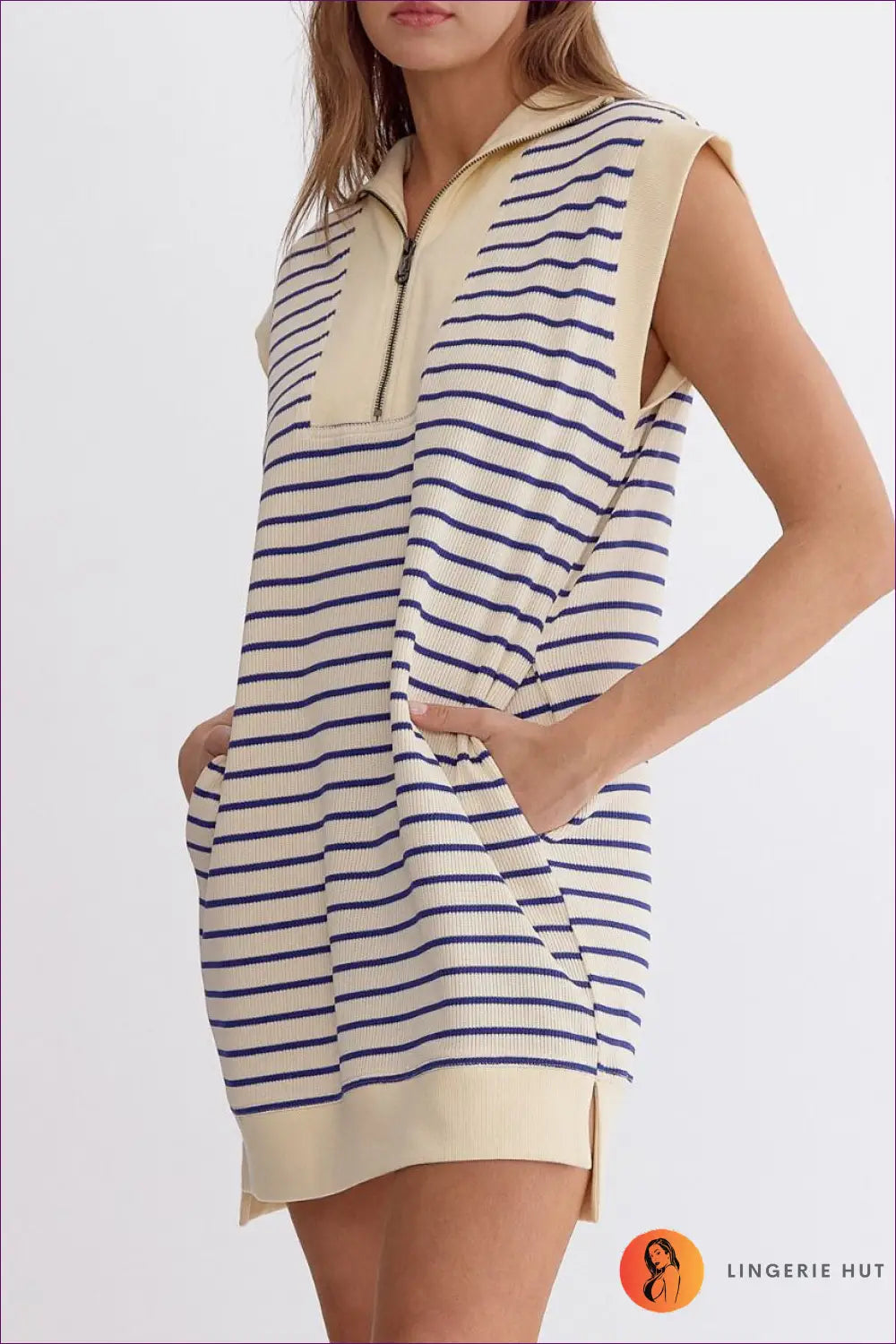 Striped Jersey Shirt Dress - Effortless Everyday Style - Lingerie Hut - A-line • All Season • Casual • Cotton