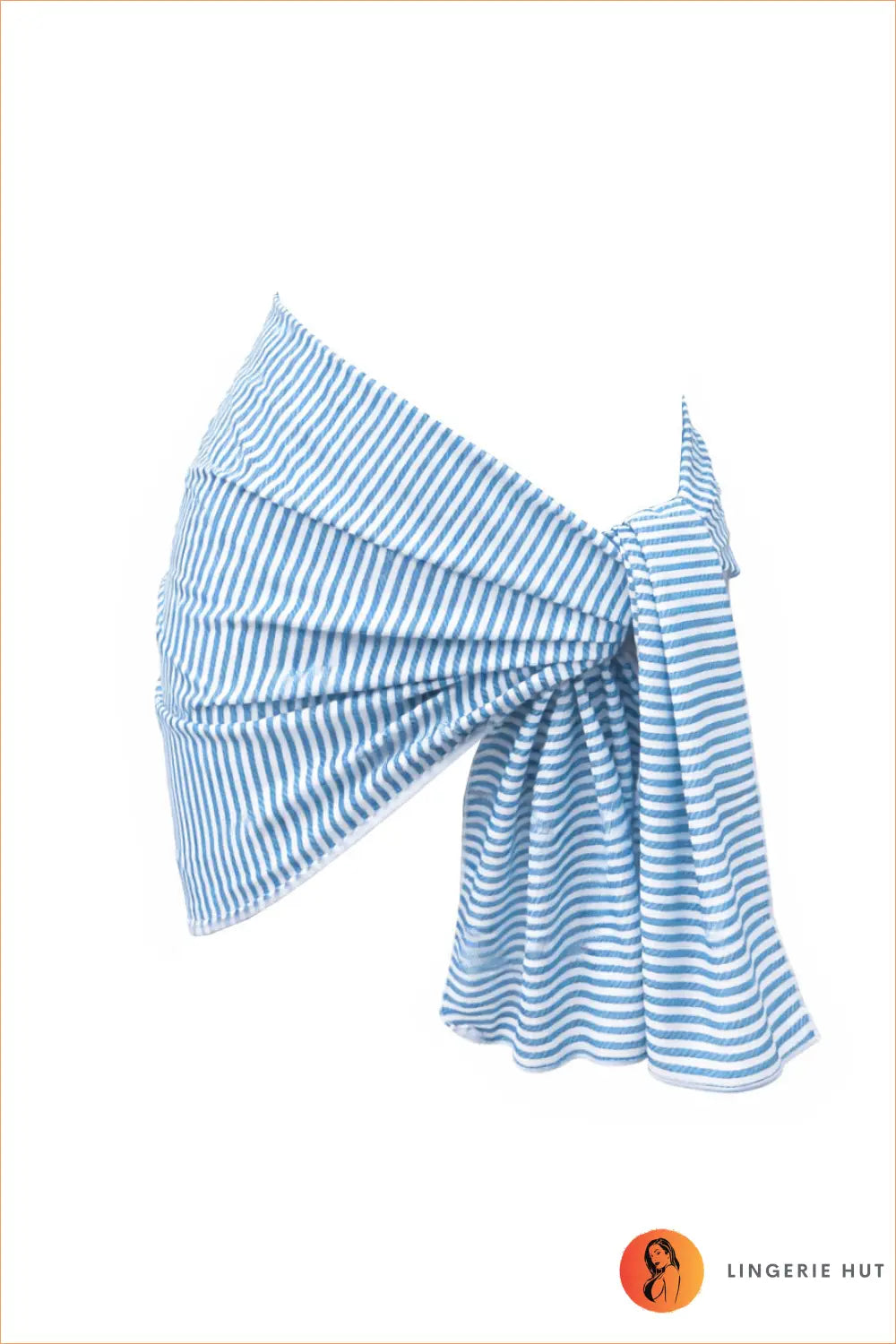Striped Lace-up Swimsuit with Keyhole Cutouts - Riviera Nights - one Size / Skirt - Swimwear - Beachwear • Cutout