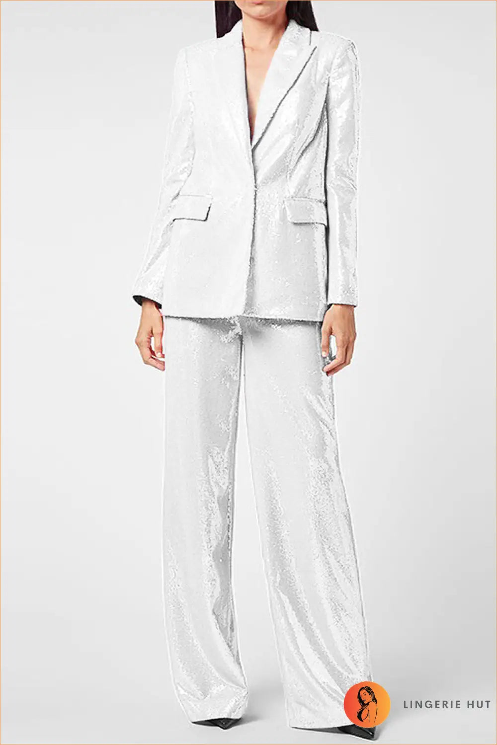 Suit Set with Sequin Details - Power Dressing Redefined - s / White - co Ord - All Season • Evening Wear • Formal