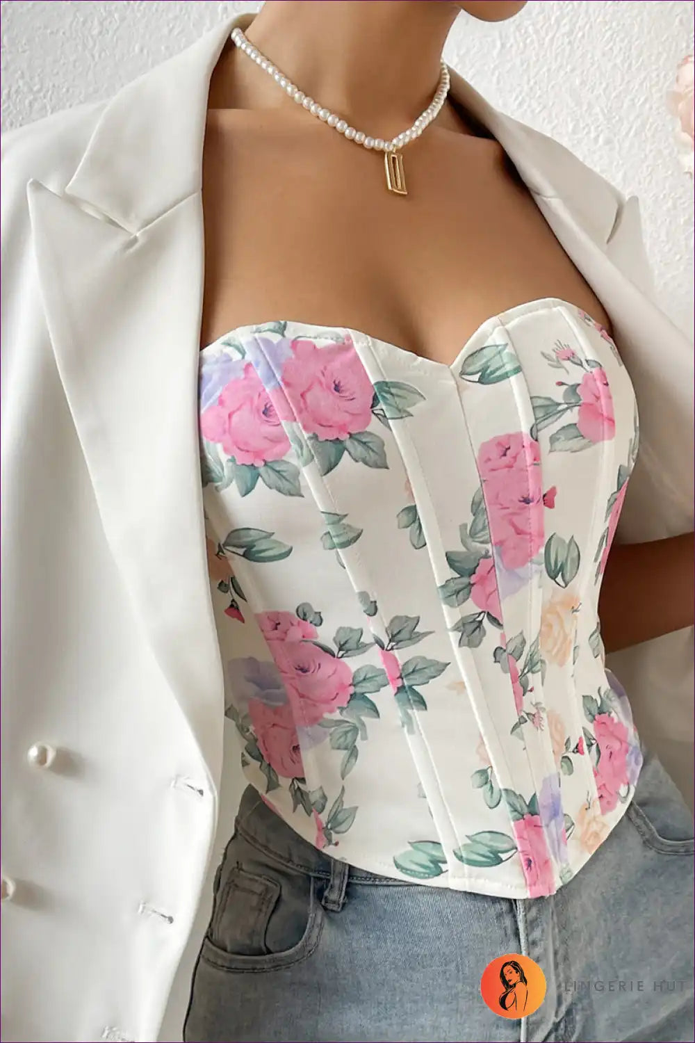 Elevate Your Style With Our Sultry Floral Corset Waist Vest. Bold, Captivating, And Confident, This Vest