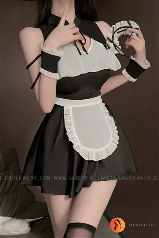 Sultry Lolita Maid Cosplay Set with Anime Flair for Costume, Maid, Party, Polyester, Role Play