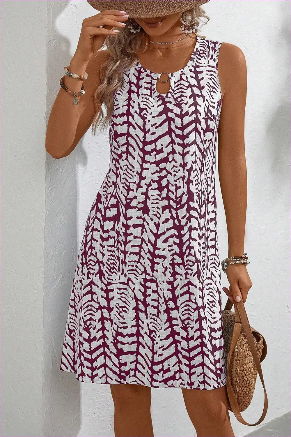 Summer Floral Cutout Dress – Effortless Elegance For Beachwear, Cutout, Dress, Mini, Spring