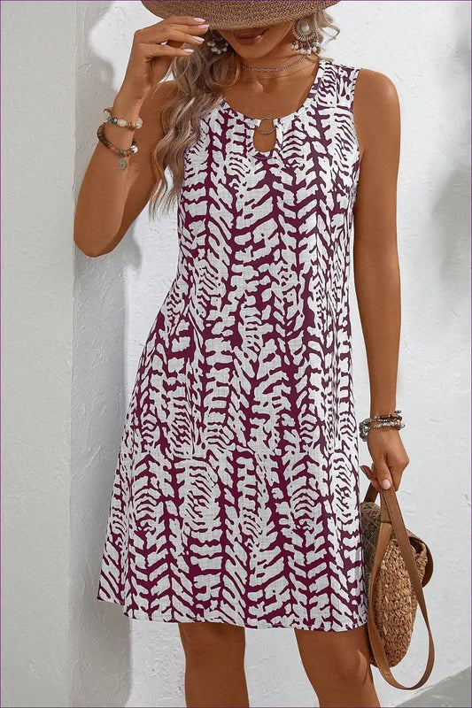 Summer Floral Cutout Dress – Effortless Elegance For Beachwear, Cutout, Dress, Mini, Spring