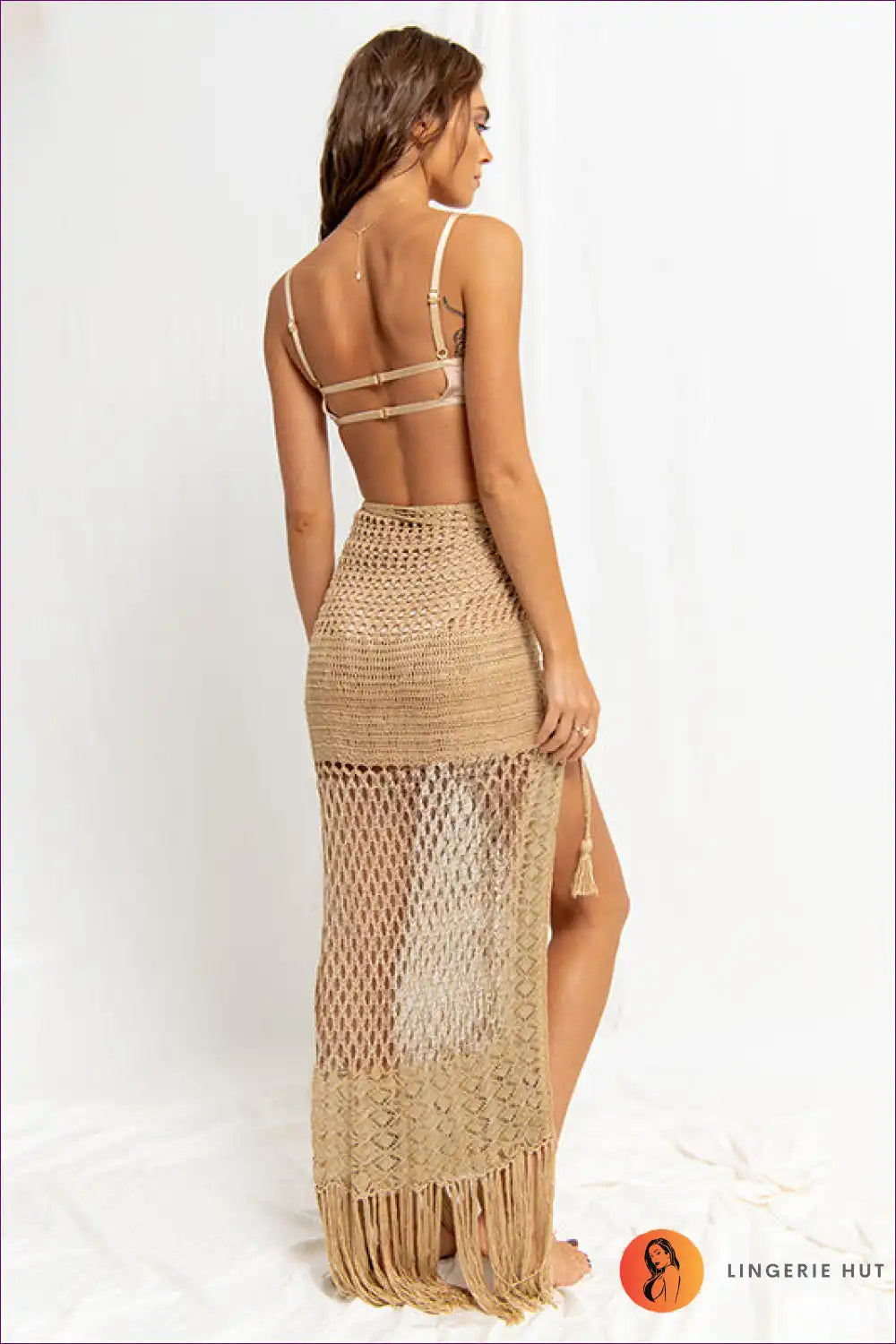 Unveil Your Allure With Our Sunlit Seduction Knitted Beach Skirt. Dive Into Style And Embrace The Sun