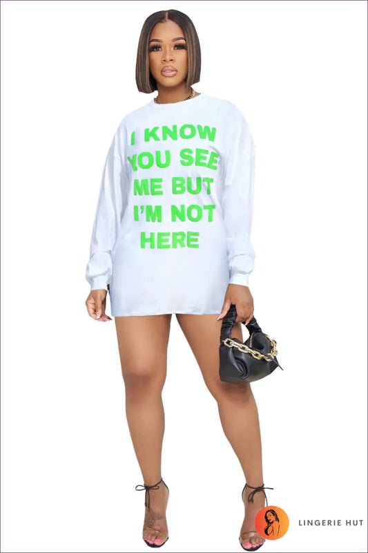 Sweatshirt Mini Dress - Effortless Off-duty Cool - s / White - Dresses - Lingerie Hut - All Season • Autumn • Casual