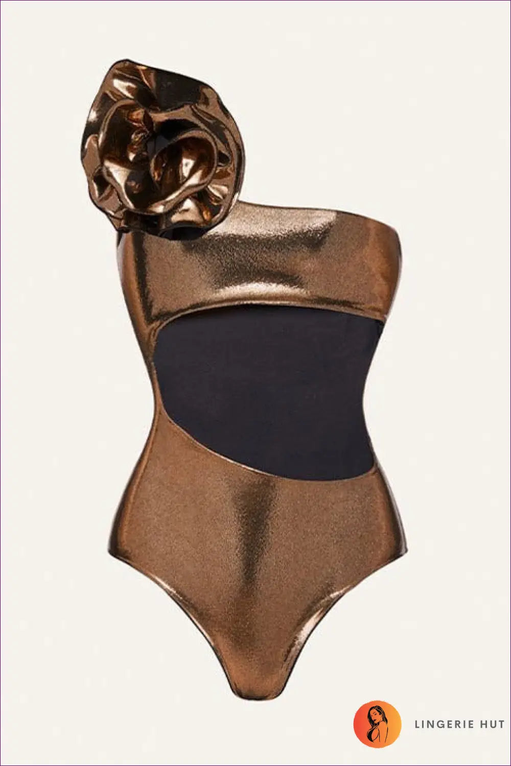 Cut-out Floral Swimsuit - Statement Holiday Edit - s / Golden Shoulder - Bodysuit - Lingerie Hut - Beachwear • Cutout