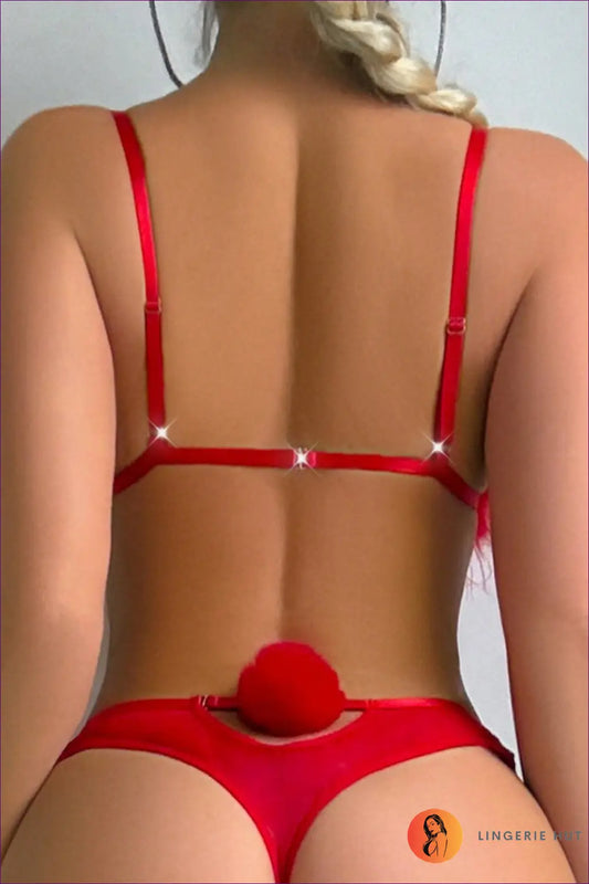 Feather Trim Teddy Bodysuit - Pure Fantasy no Apologies - Lingerie Hut - Backless • Boudoir • Cutout • Date Night