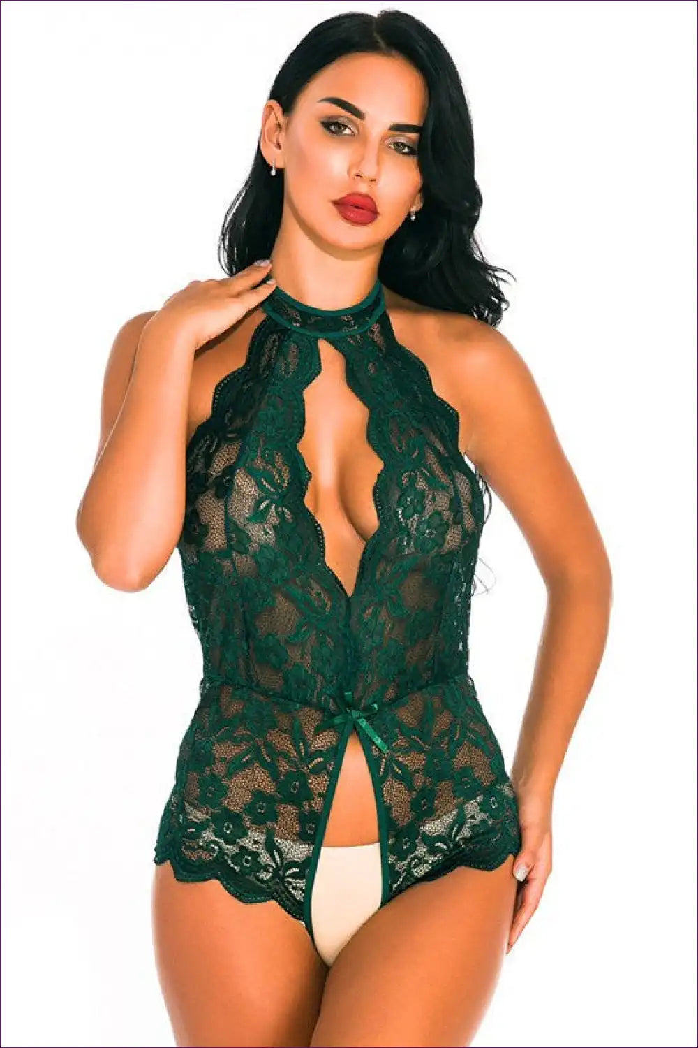 Teddy with Keyhole Cutout - Sultry Evening Confidence for All Season, Backless, Bodysuit, Boudoir, Bra Set