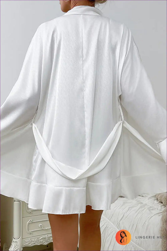 Three Piece Lounge Set with Ruffle Shorts - Soft Everyday Comfort for All Season, Casual, Crop, Everyday,