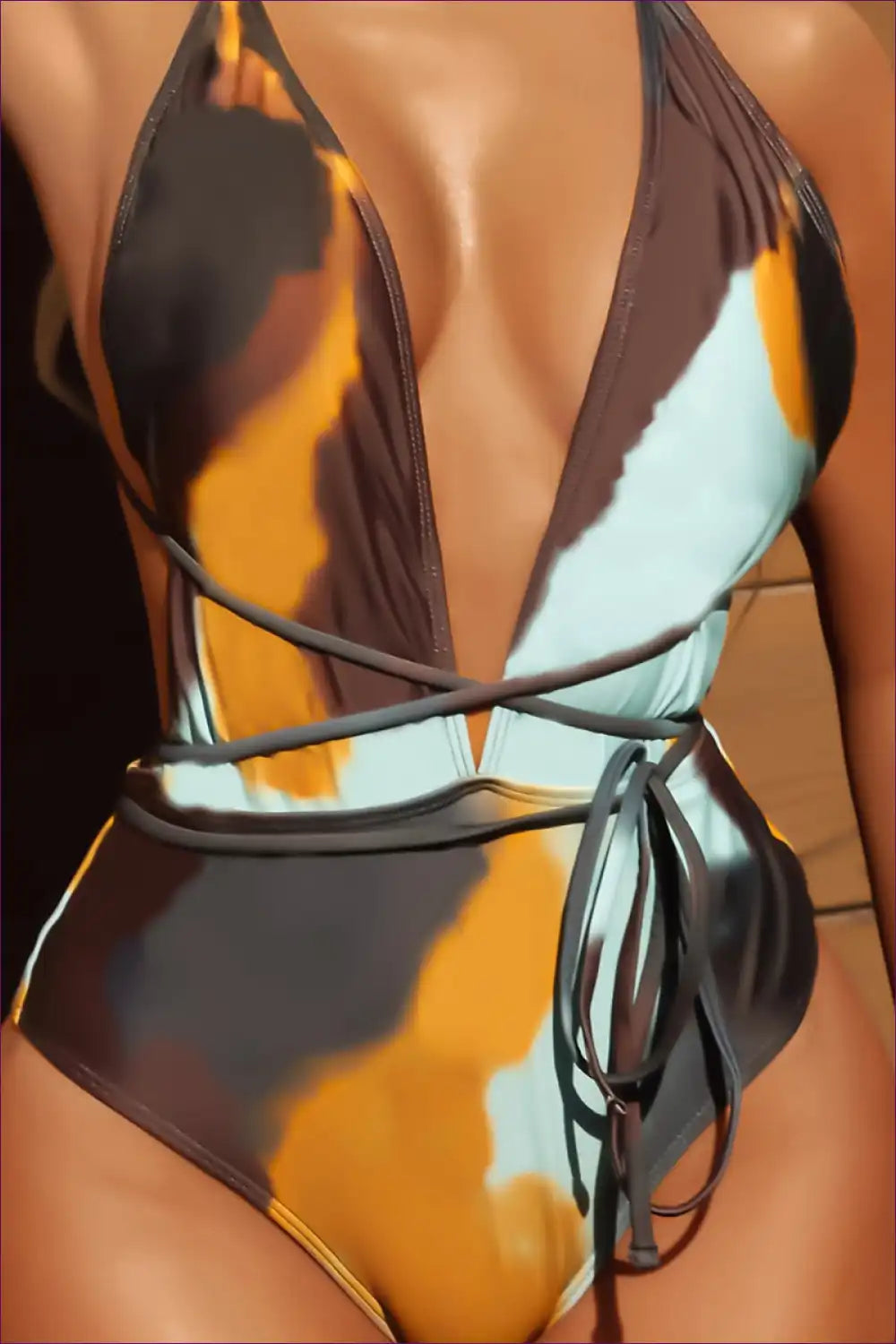 Tie-dye Lace-up One Piece Swimsuit - Boho Beach Beauty For x