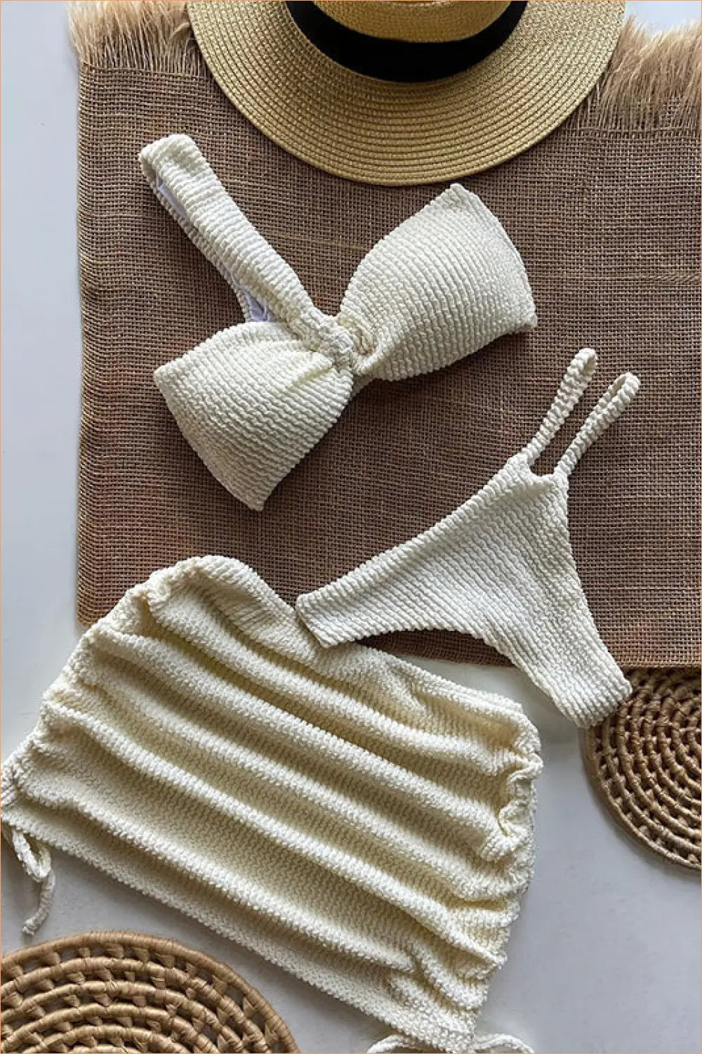 Bandeau Bikini Set - Sun-soaked Days Await - Beachwear • Boho • Cutout - Lingerie Hut