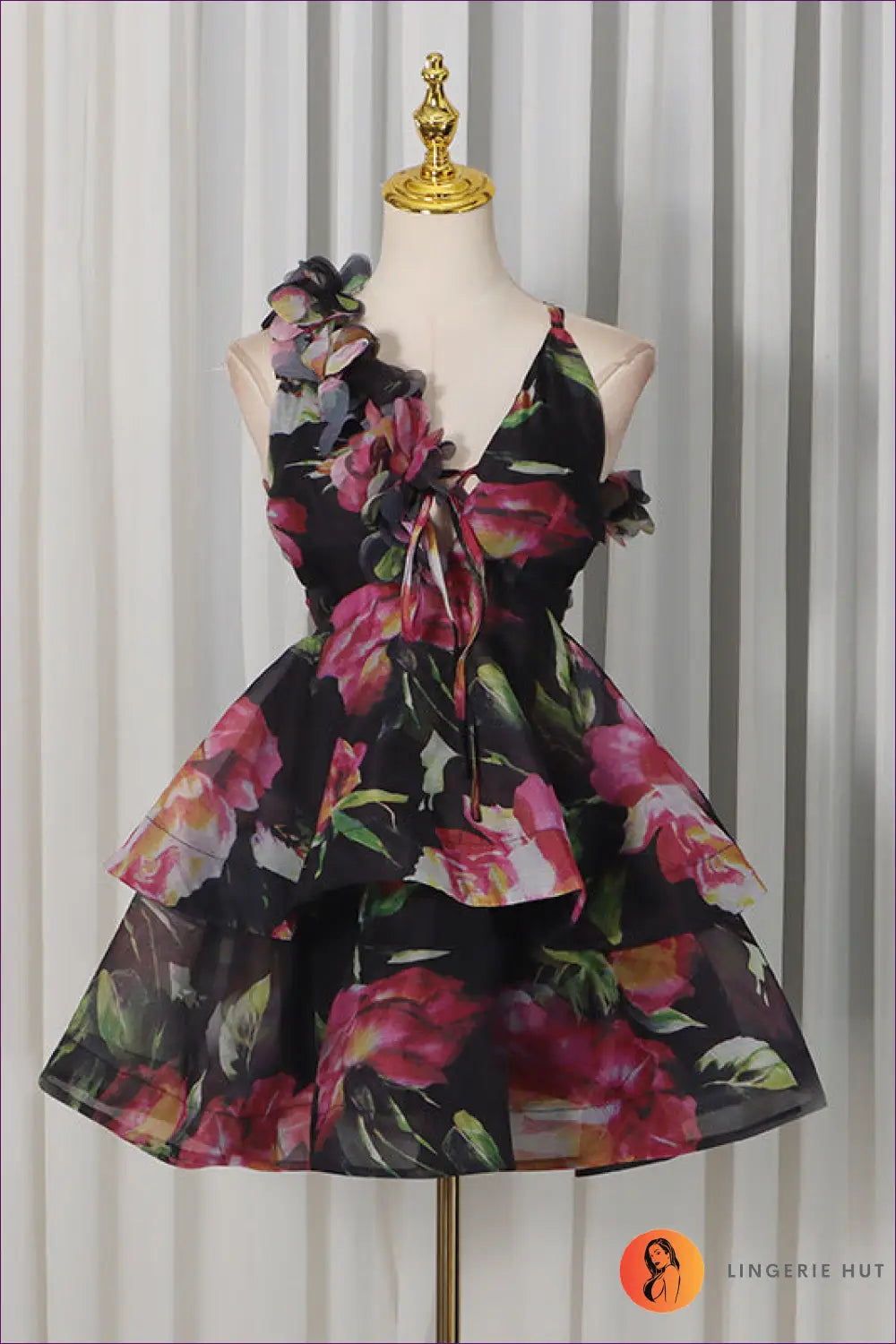 Tiered Dress with Fitted Waist - Sunlit Ease - s / Black - Backless • Casual • Cotton • Dresses - Lingerie Hut