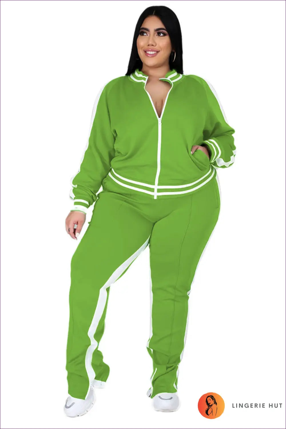 Tracksuit Set with Contrast Trim - Athletic Confidence - l / Mint - Outfit - Lingerie Hut - Activewear • All Season