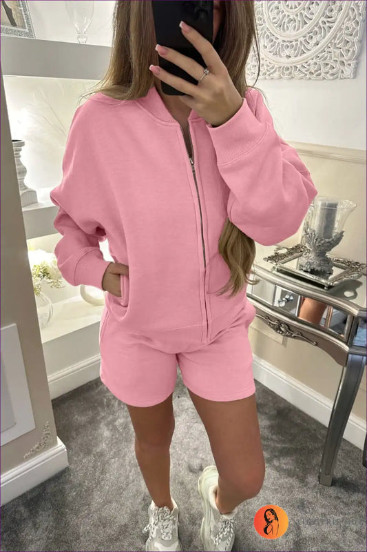 Tracksuit Set with Zip Jacket - Elevated Comfort for Activewear, All Season, Casual, co Ord, Everyday