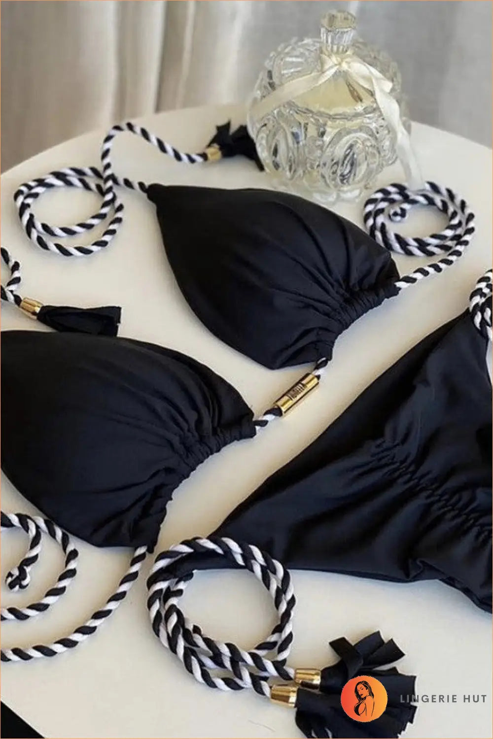 Triangle Bikini with Braided Rope - Free-spirited Summer Edit - s / Multi-8 - Beachwear • Boho • Brazilian • Cutout