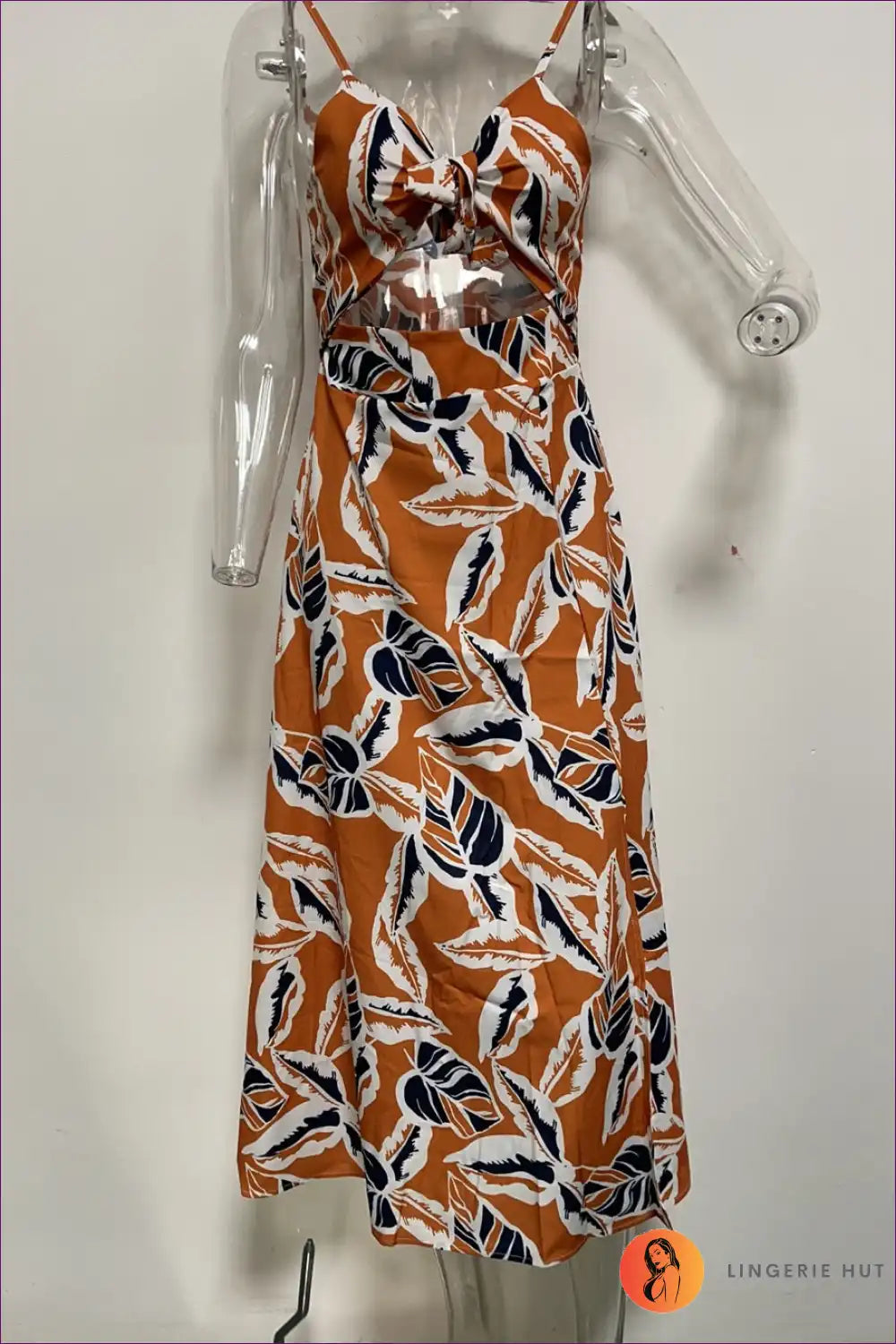 Tropical Floral Tie-neck Dress - Effortless Chic