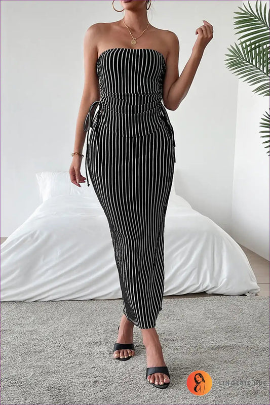 Tube Top with Midi Skirt Set - Summer Confidence for All Season, Bodycon, Casual, co Ord, Cutout