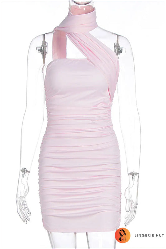 One Shoulder Mini Dress - Summer Evenings Sorted - s / Pink - Bodycon • Clothing • Date Night • Glamour - Lingerie Hut