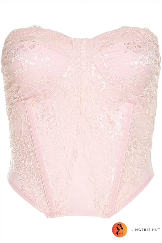 Lace Corset Two Piece co Ord Set - Effortless Summer Glamour - s / Pink Vest - Lingerie Hut - Date Night • Dress