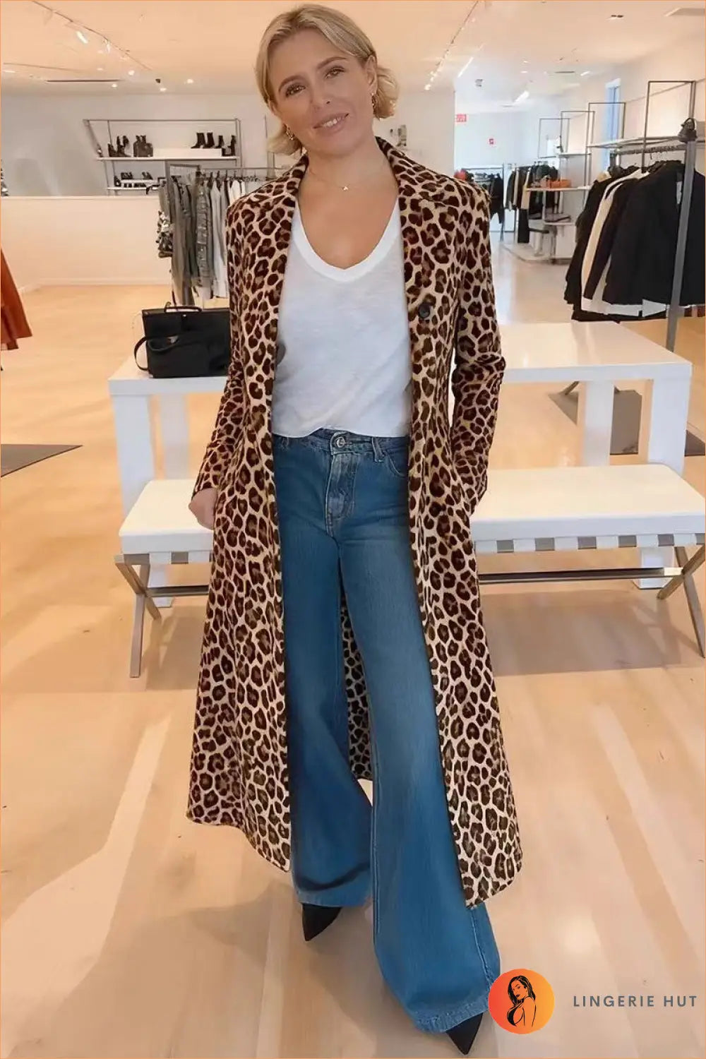 Velvet Leopard Longline Jacket - Understated Glamour - s / Flower Print - Jacket - Animal • Autumn • Casual • Clothing