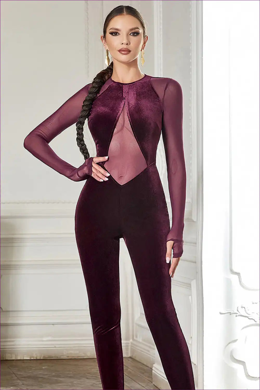 Velvet Mesh Jumpsuit - Bold & Glamorous For x
