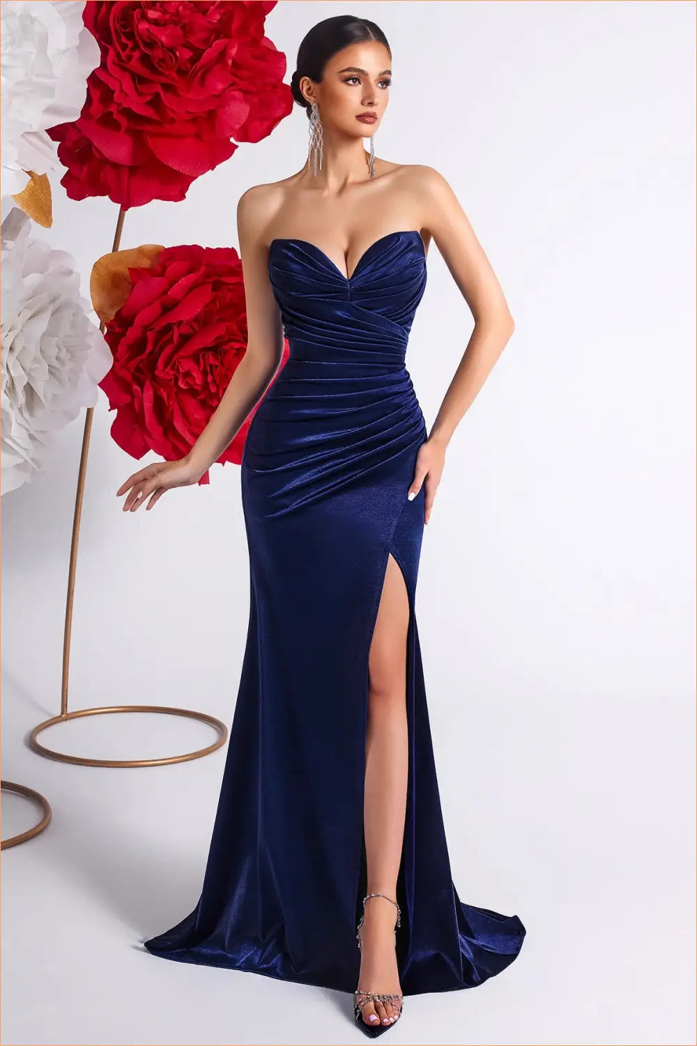 Velvet Maxi Dress with Sweetheart Neckline - Understated Glamour - Dresses - Clothing • Date Night • Lingerie Hut