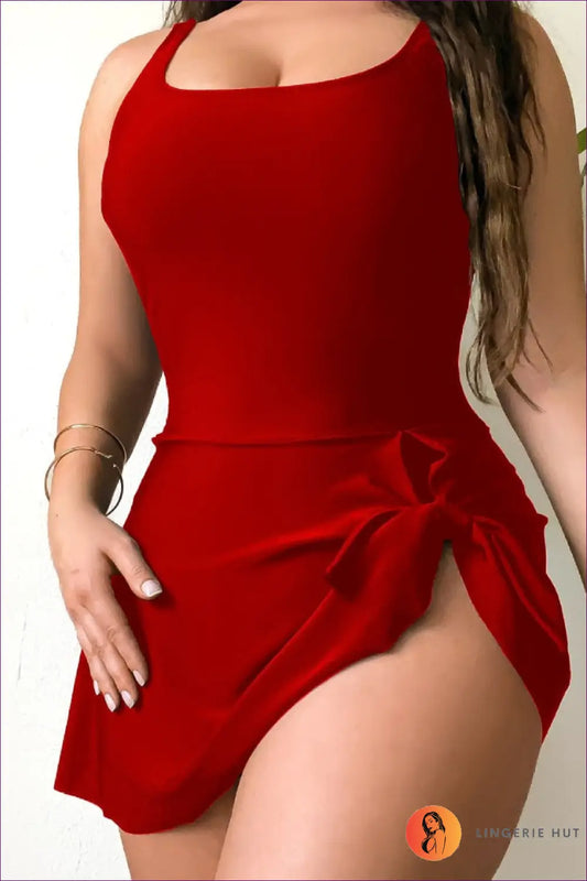 Vest-top Swim Dress with Tie-knot Wrap Skirt - Sundown - Swimwear - Beachwear • Casual • just in • Party • Summer