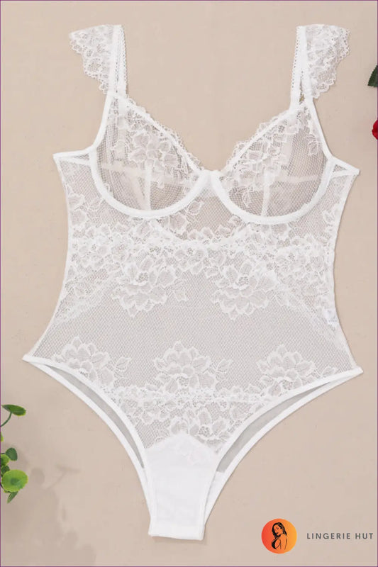 Lace Bodysuit with Underwire - the Honeymoon Edit - s / White - Lingerie Hut - Backless • Boudoir • Bridal • Evening