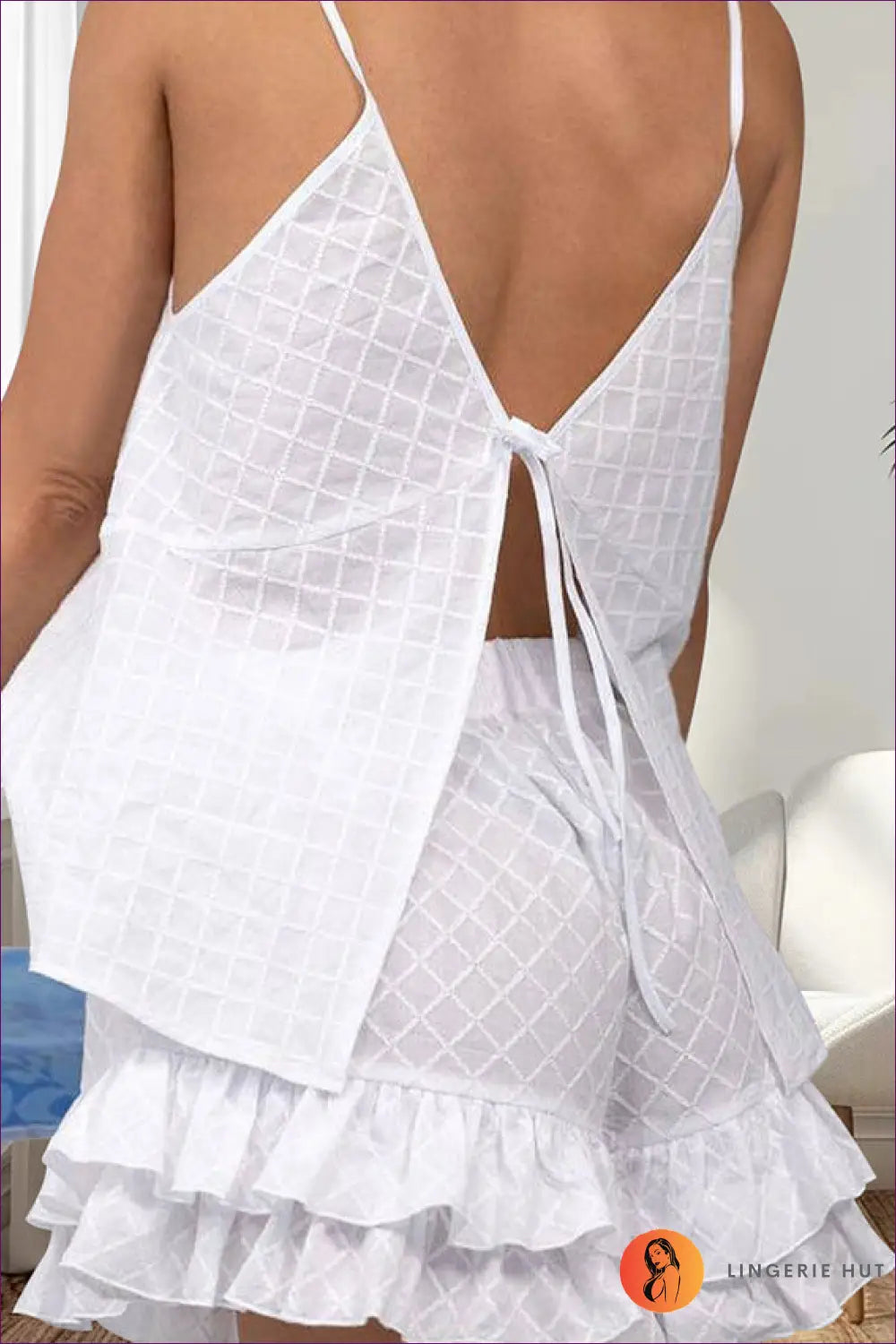 White Ruffled Playsuit Set - Garden Party Ready - One-pieces - Lingerie Hut - Bridal • co Ord • Cotton • Date Night