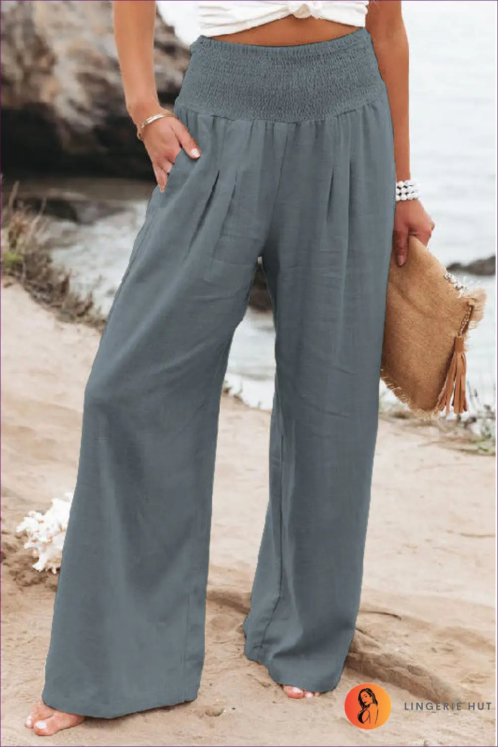 Wide-leg Loungewear Trousers - Effortless All-day Ease - s / Light Gray - Bodysuit - Lingerie Hut - All Season • Autumn