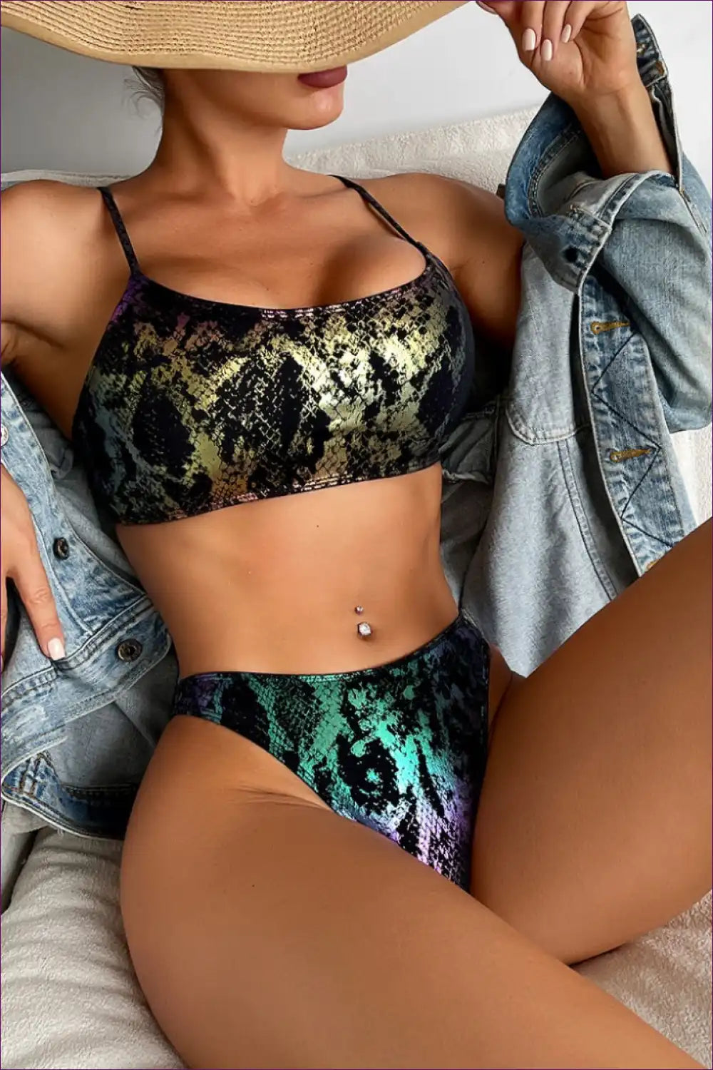 Wild Waves Gradient Bikini - Shine Bright Beach Babe! For Beachwear, Bikini, Modest, Vaccation