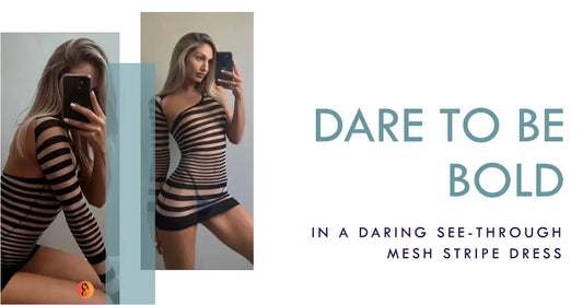 Daring Elegance: Styling the See-Through Mesh Stripe Dress for a Sophisticated Night Out