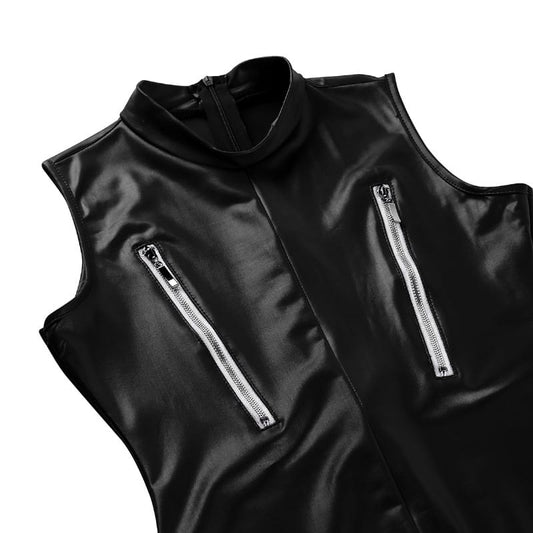 Lingerie Hut’s Zipper Patent Leather Jumpsuit