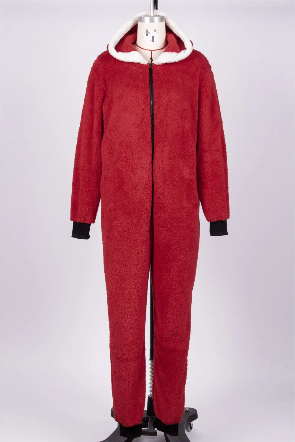 Onesie Round Neck Jumpsuit - Long Sleeved Plush Comfort for Winter Nights