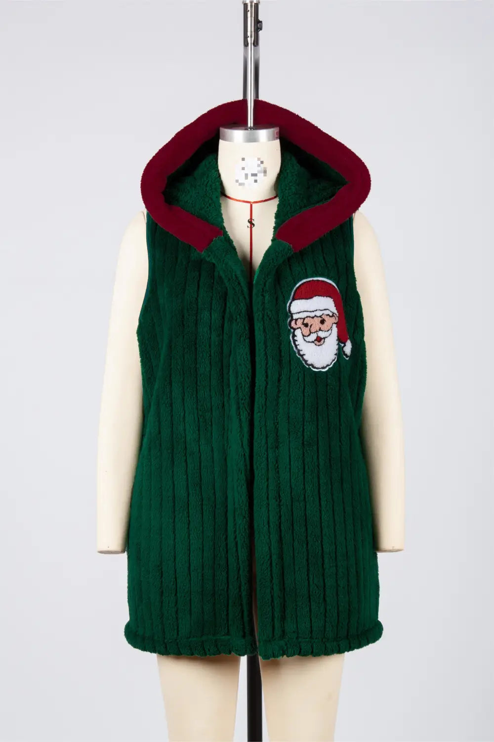 Christmas Hooded Sleeveless Plush Jacket - Casual Comfort Embrace The Festive Warmth