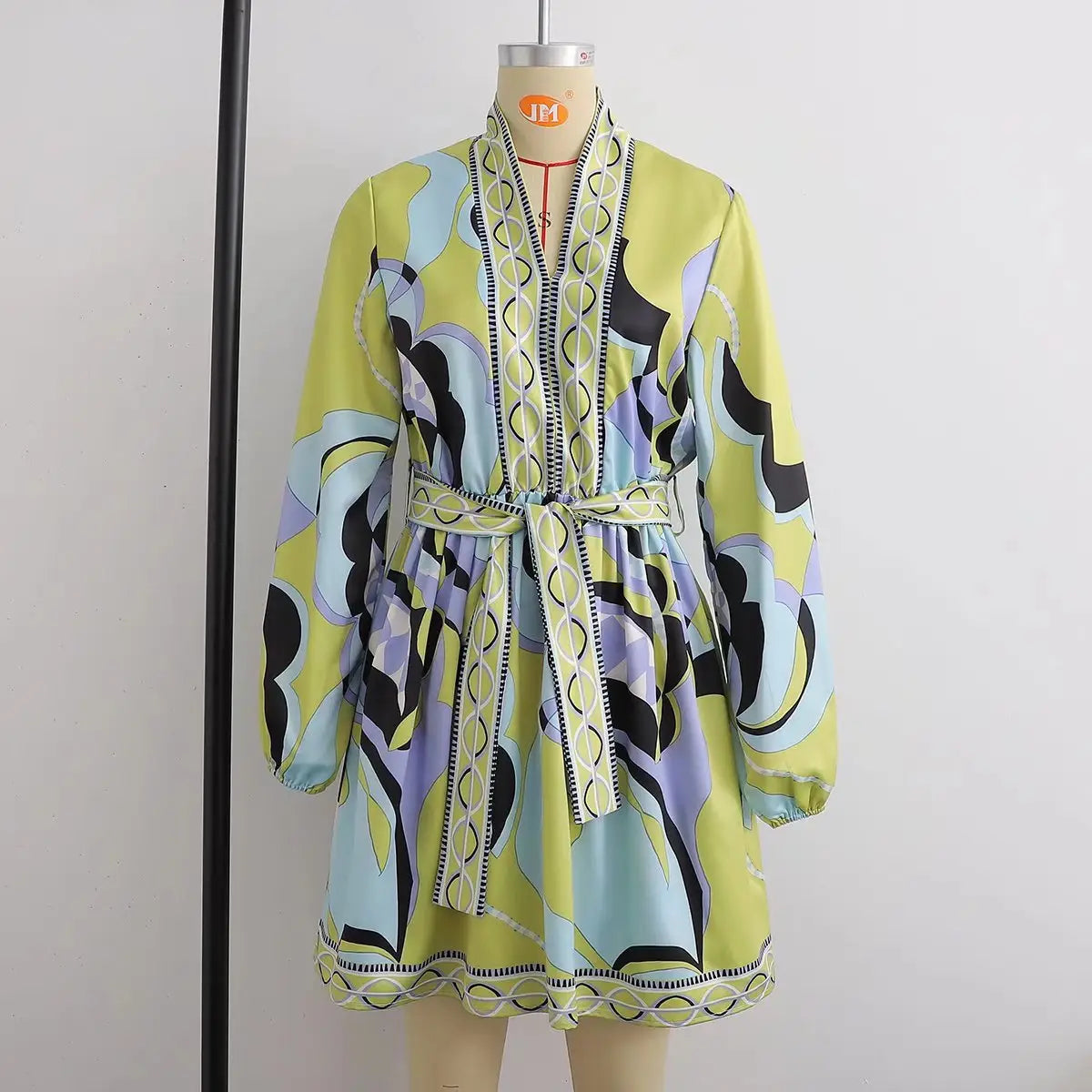 Printed Shirt Dress with Tie Belt - Effortless Chic