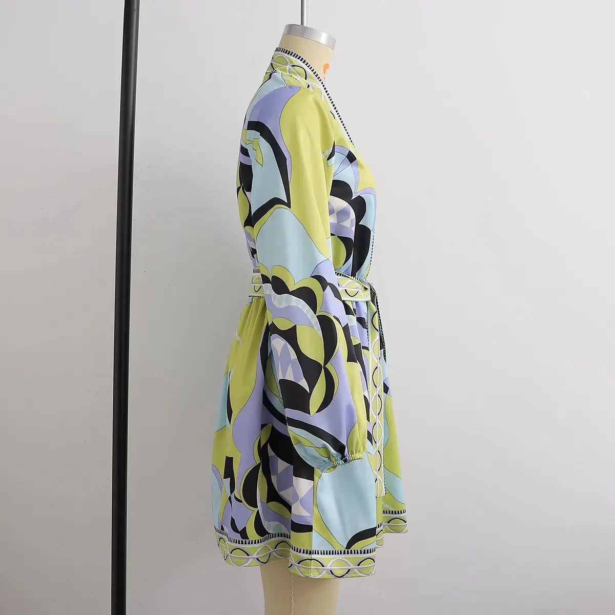 Printed Shirt Dress with Tie Belt - Effortless Chic
