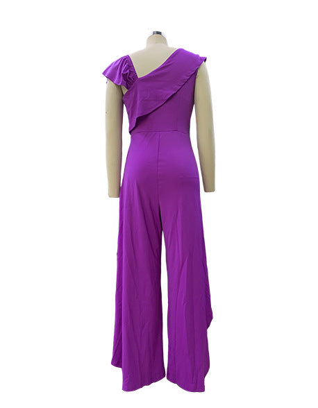 One-shoulder Loose Jumpsuit - Elegant Simplicity Embrace the Season