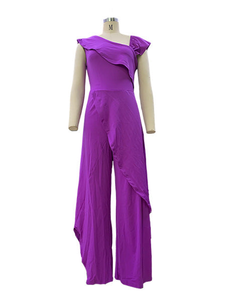 One-shoulder Loose Jumpsuit - Elegant Simplicity Embrace the Season